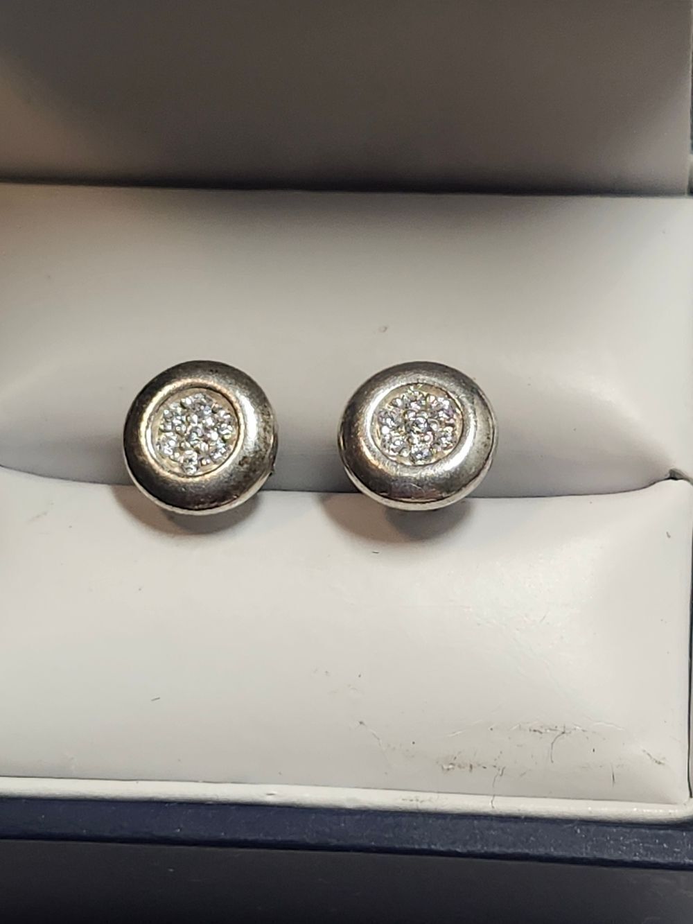 Sterling Silver Round Cubic Zirconia Stud Earrings